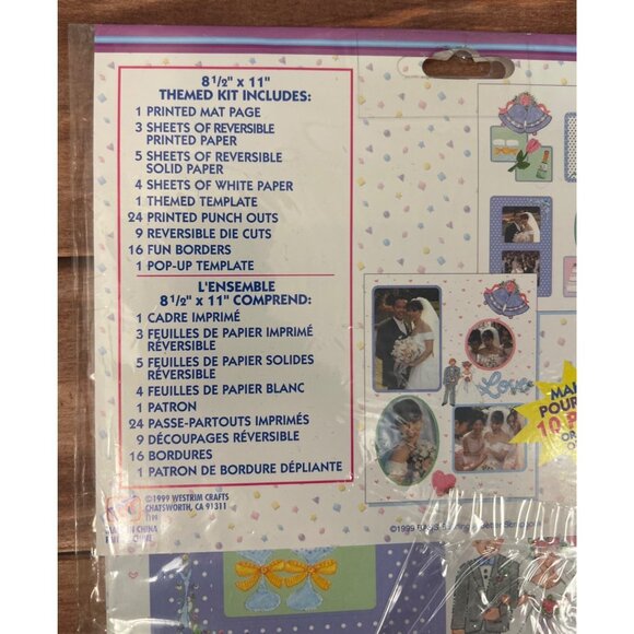 Scrapbooking Kit For Wedding Pages 8.5" X 11" Makes 10+ Pages Vtg 1999 - Picture 4 of 5
